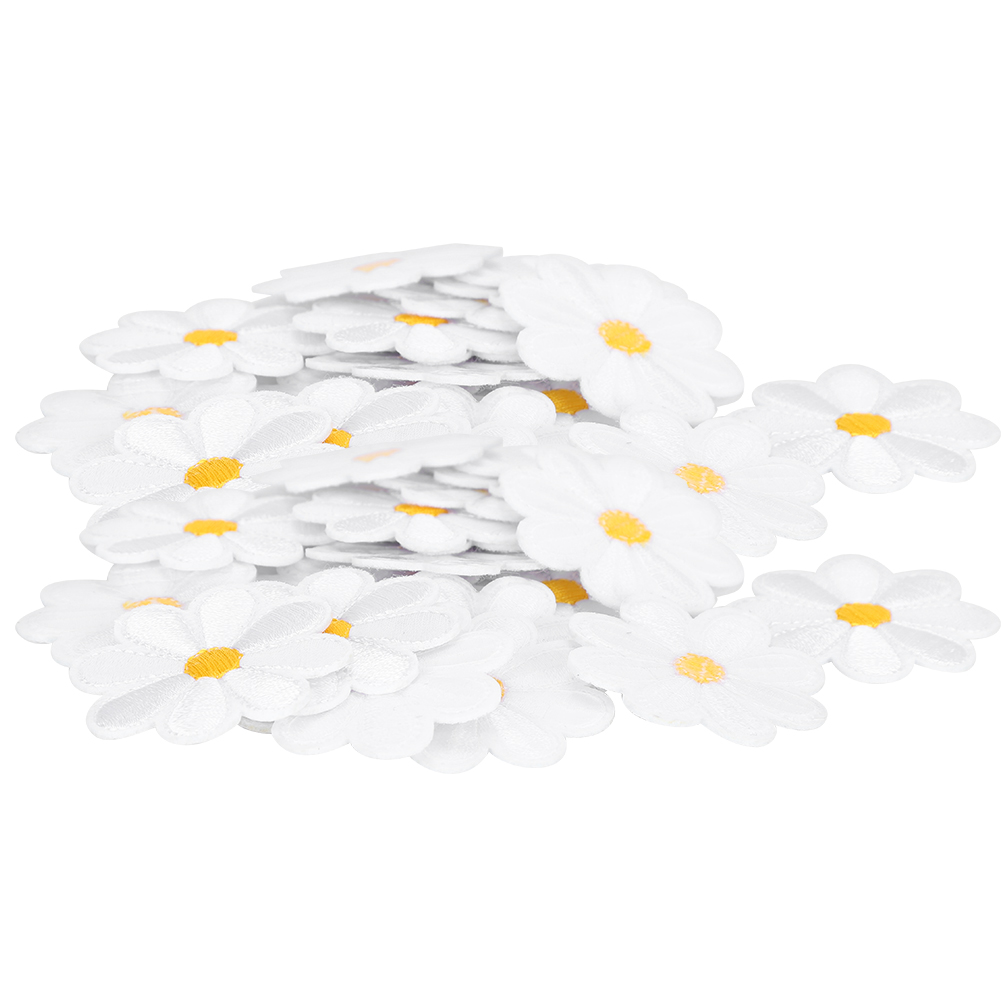 Autocollants en tissu brodé à motif marguerite, patchs en fer – Image 4