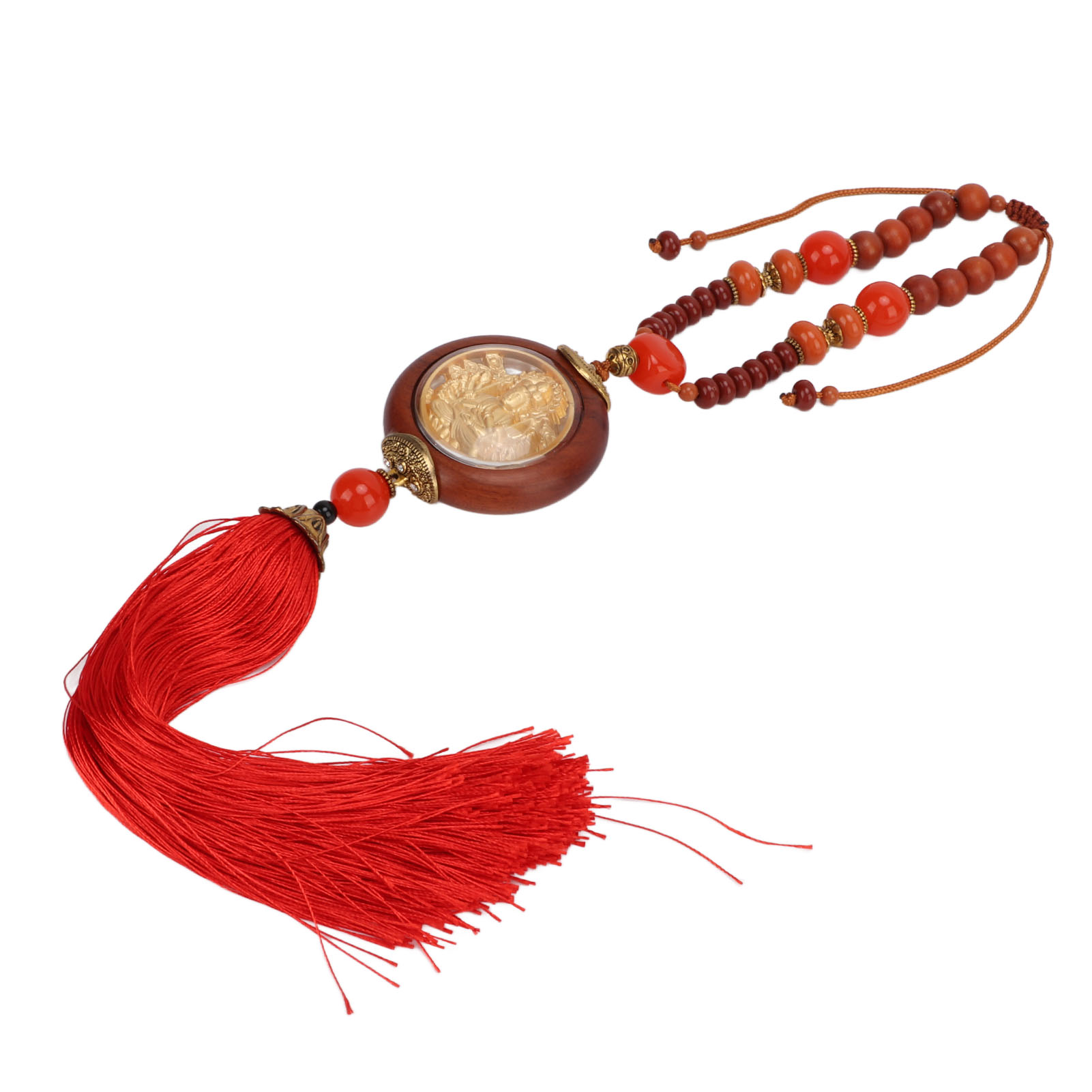 Buddha Decor Rosewood Statue Pendant Lucky Car Interior Decoration For Boyfriend thumbnail 5
