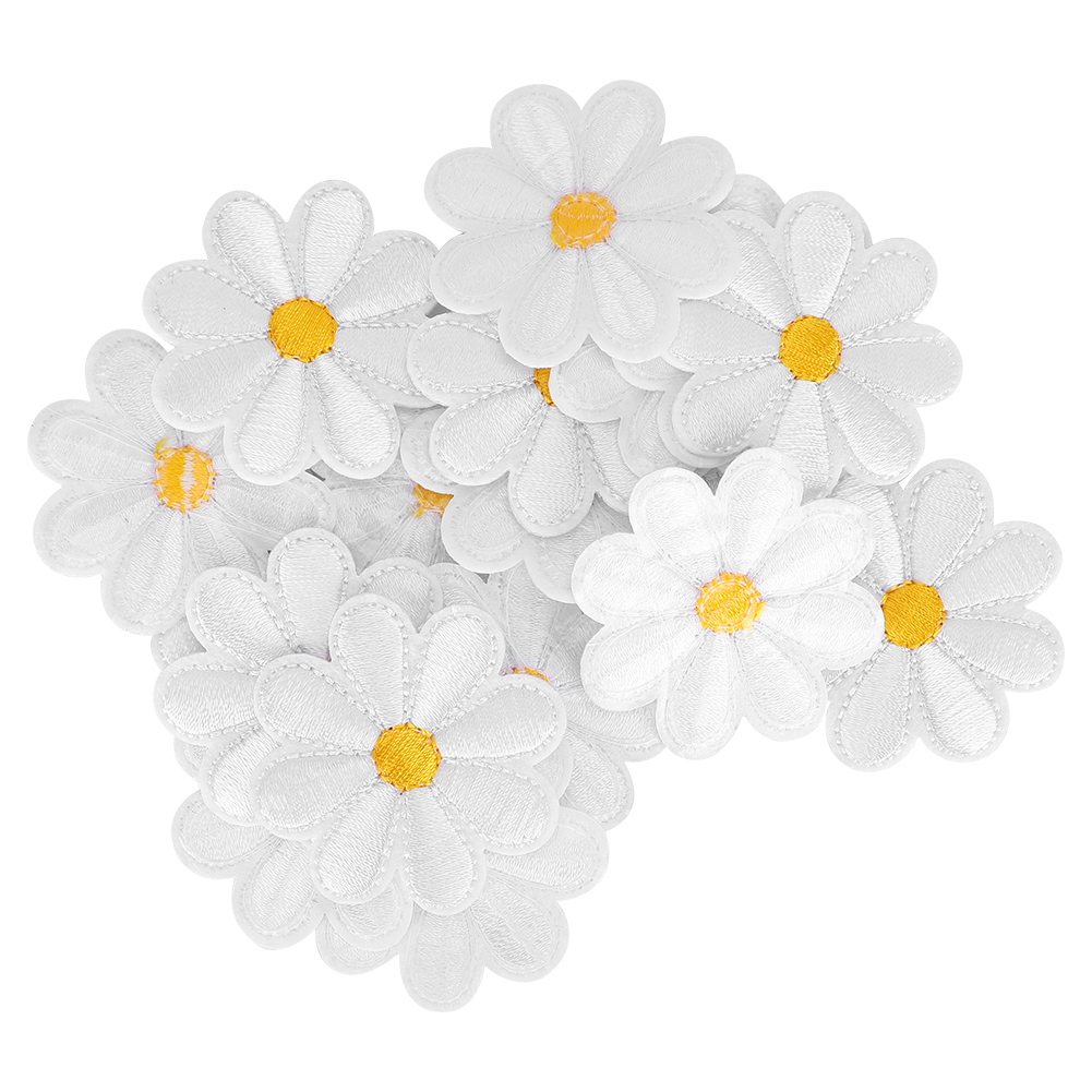Autocollants en tissu brodé à motif marguerite, patchs en fer – Image 2