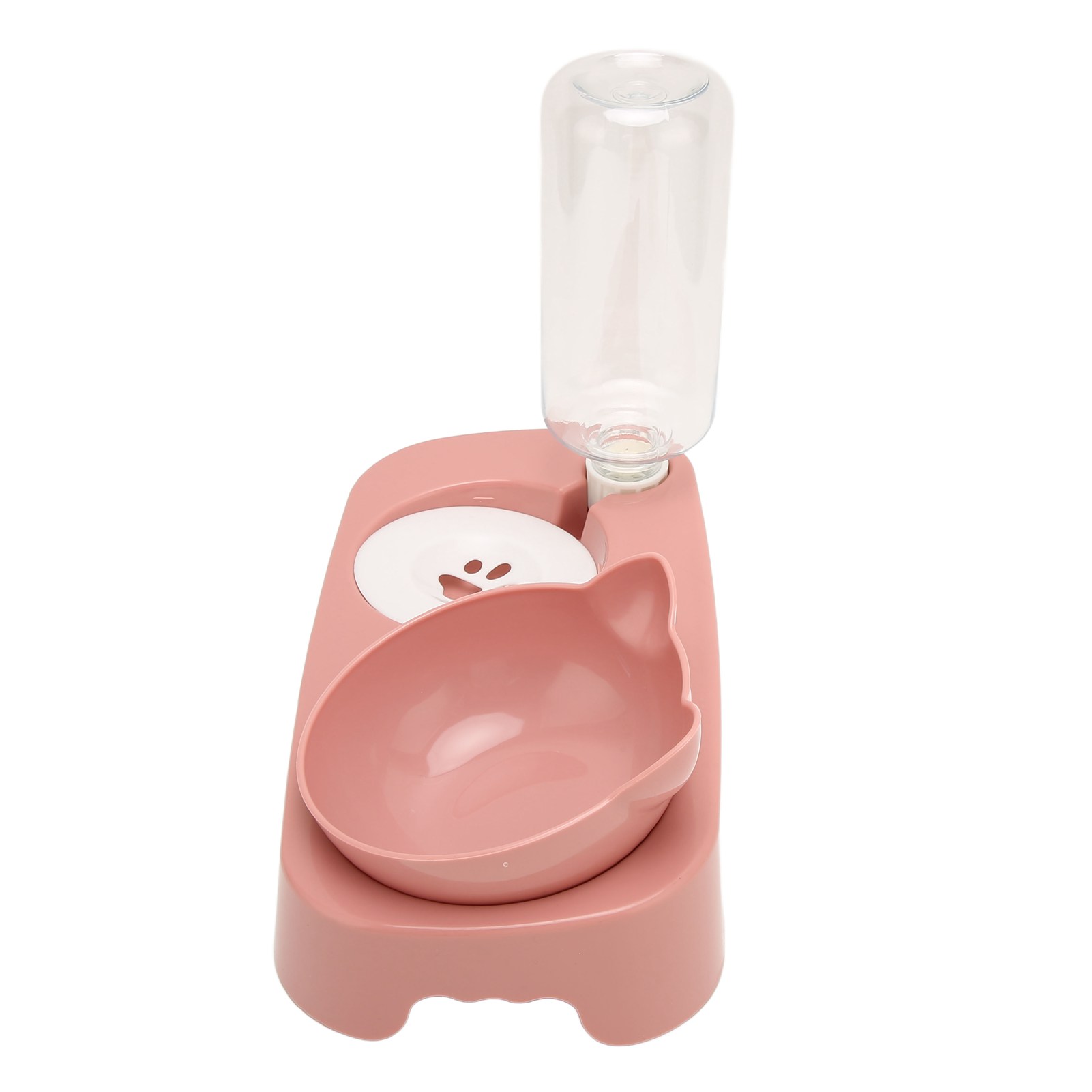 Pet Water Food Bowls Raised Detachable Automatic Water Feeder Food Dish Set For Small Medium Cat Dog Pink 5