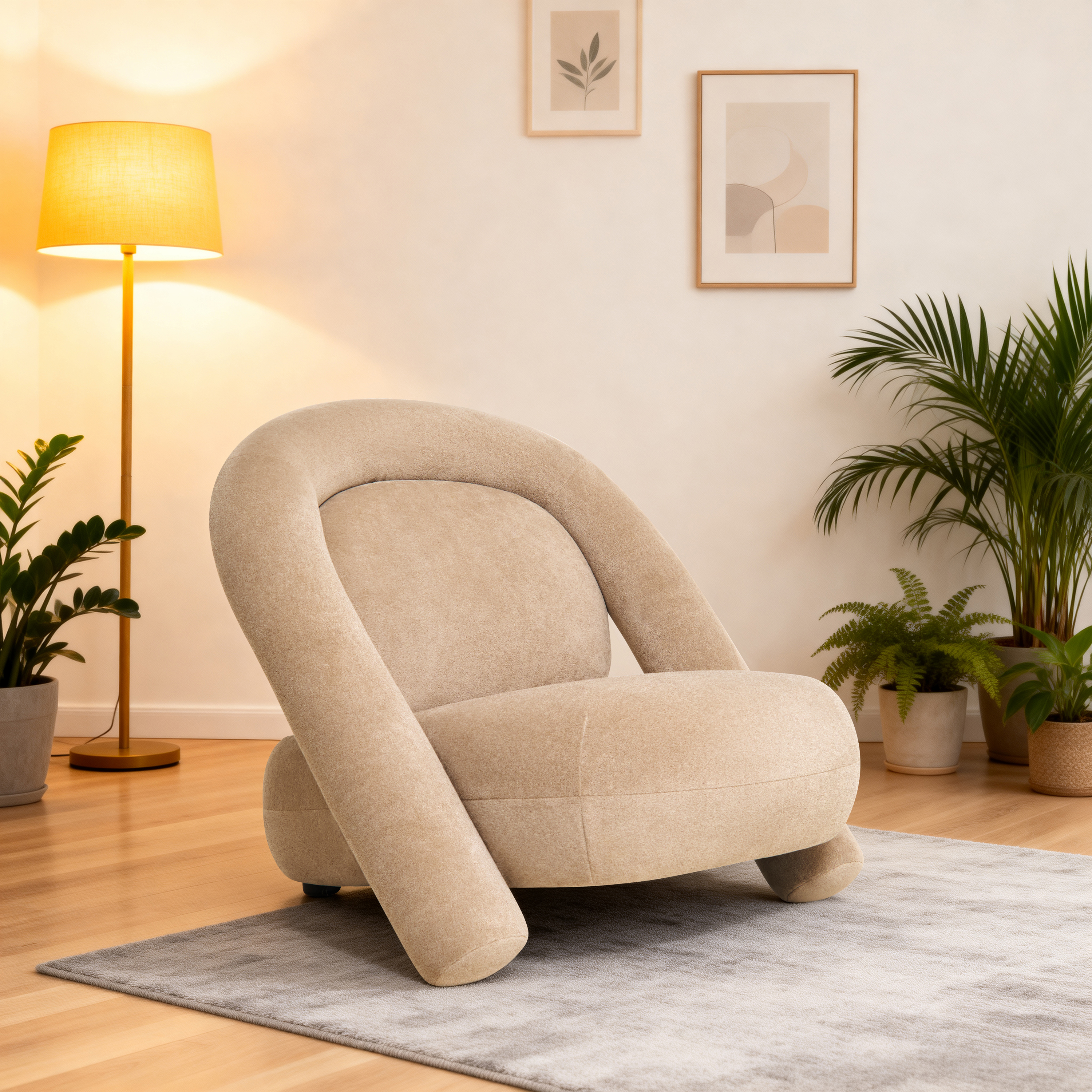 Chaise longue, chaise d'appoint, chaise club décorative en tissu velours 32 pouces, avec