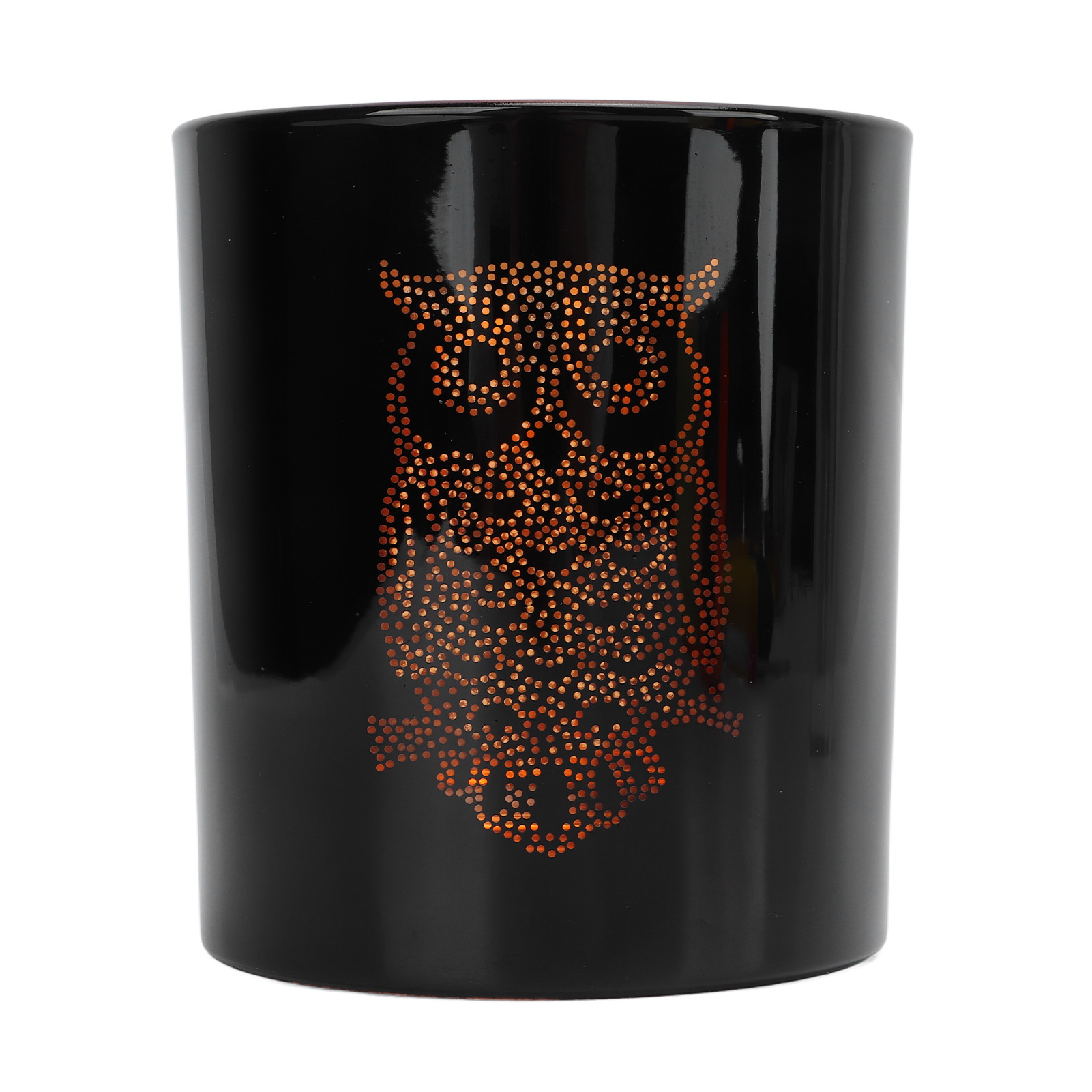 Glass Votive Candle Holder Night Owl Durable Odorless Black Glass Romantic Tealight Candle Holder For Home Office Bar thumbnail 5