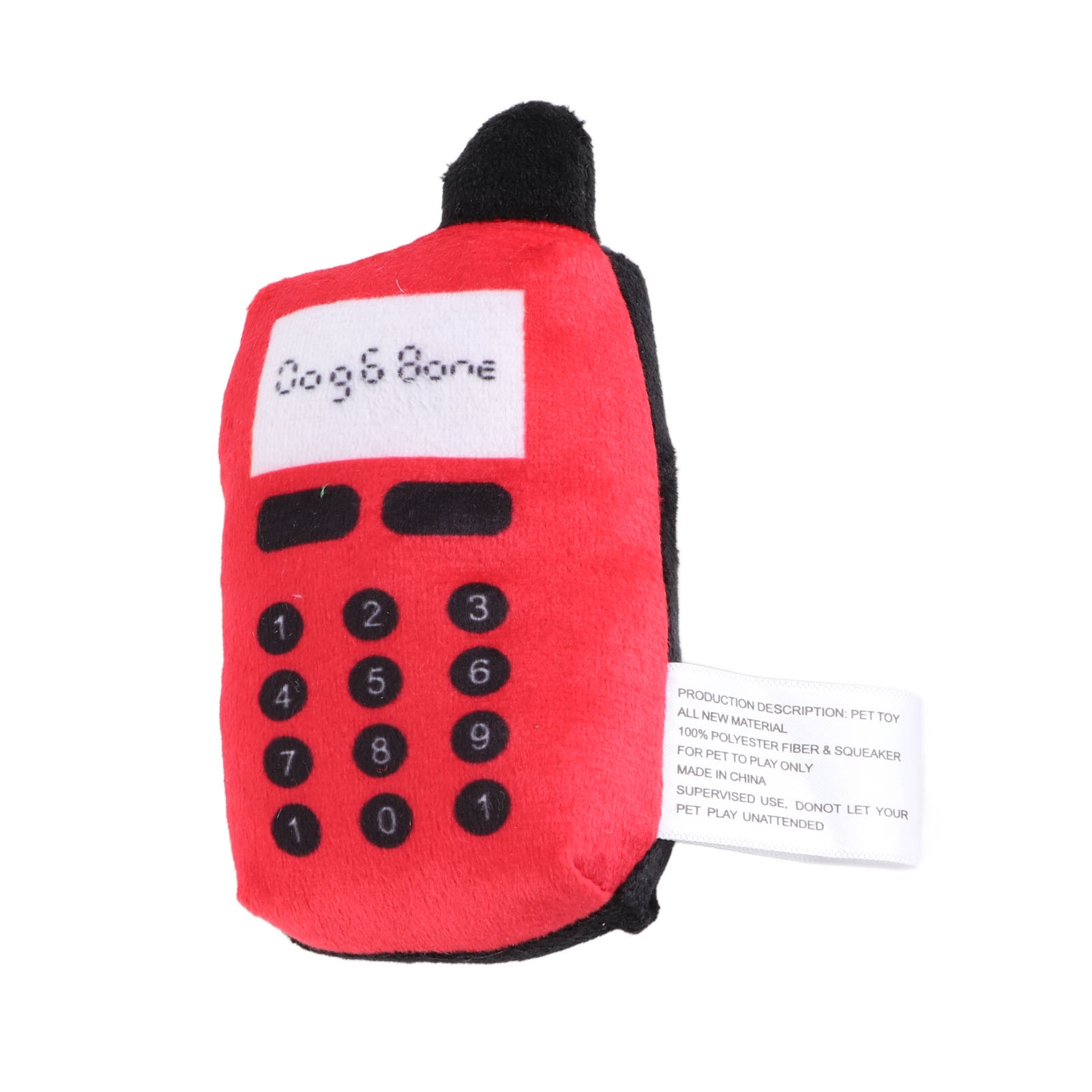 Plush Cell Phone Pet Dogs Cats Teether Teething Sounding Interactive Chew Toy (Red) thumbnail 3
