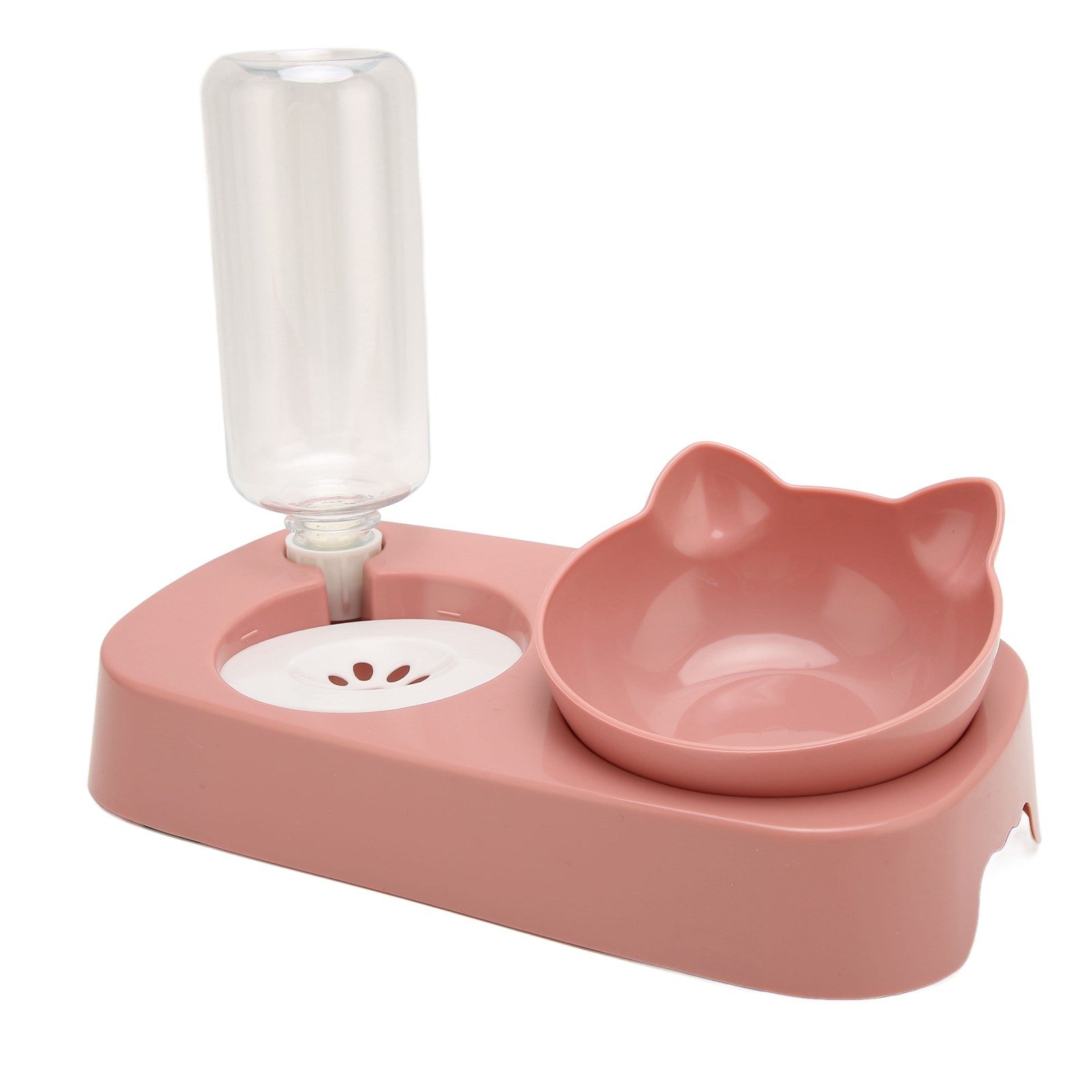 Pet Water Food Bowls Raised Detachable Automatic Water Feeder Food Dish Set For Small Medium Cat Dog Pink 4