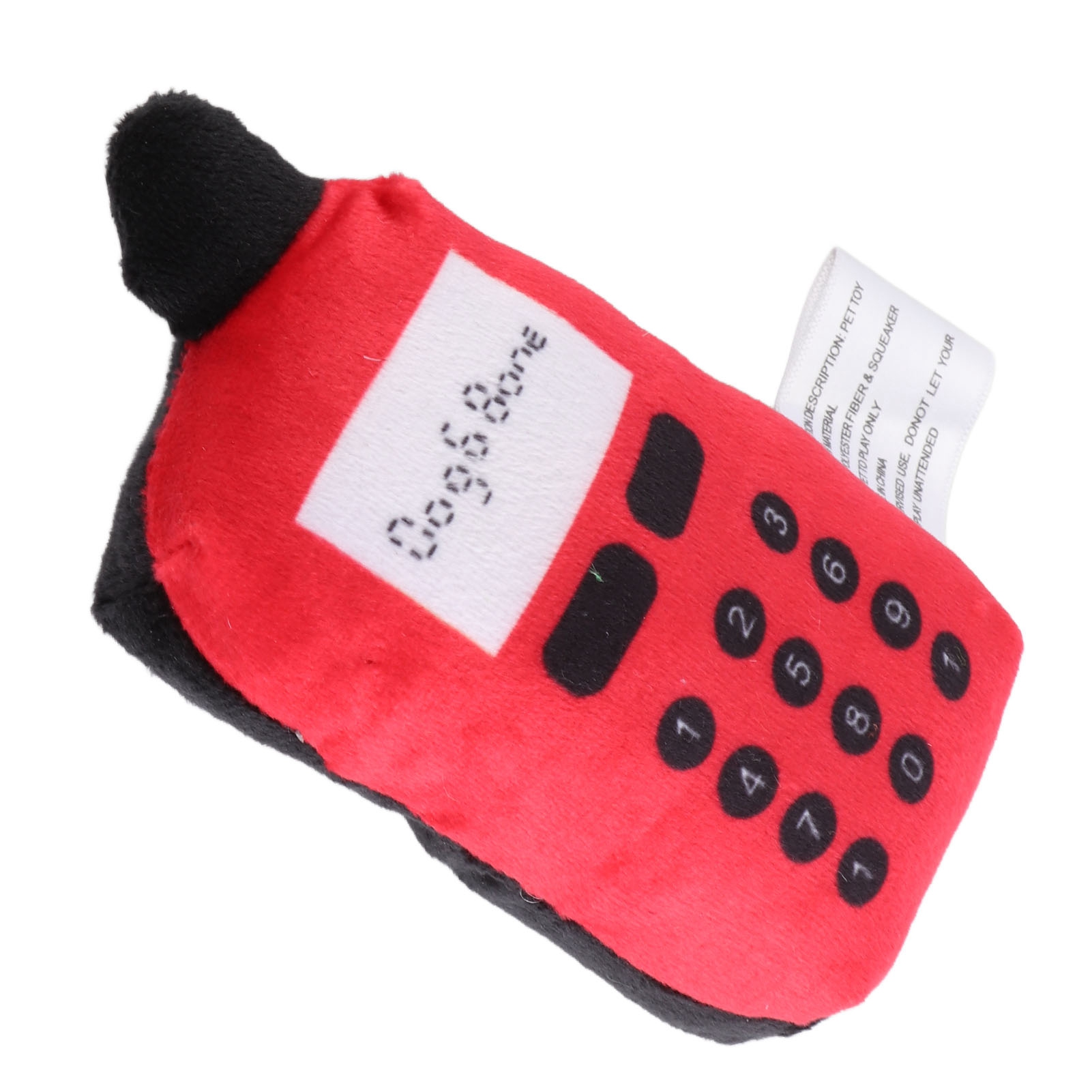 Plush Cell Phone Pet Dogs Cats Teether Teething Sounding Interactive Chew Toy (Red) thumbnail 2
