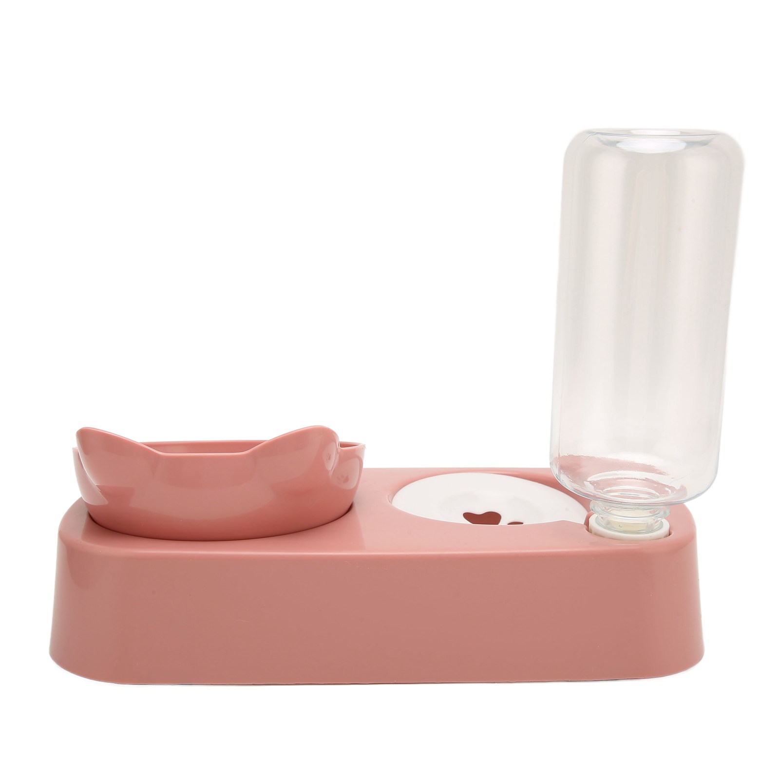 Pet Water Food Bowls Raised Detachable Automatic Water Feeder Food Dish Set For Small Medium Cat Dog Pink 2