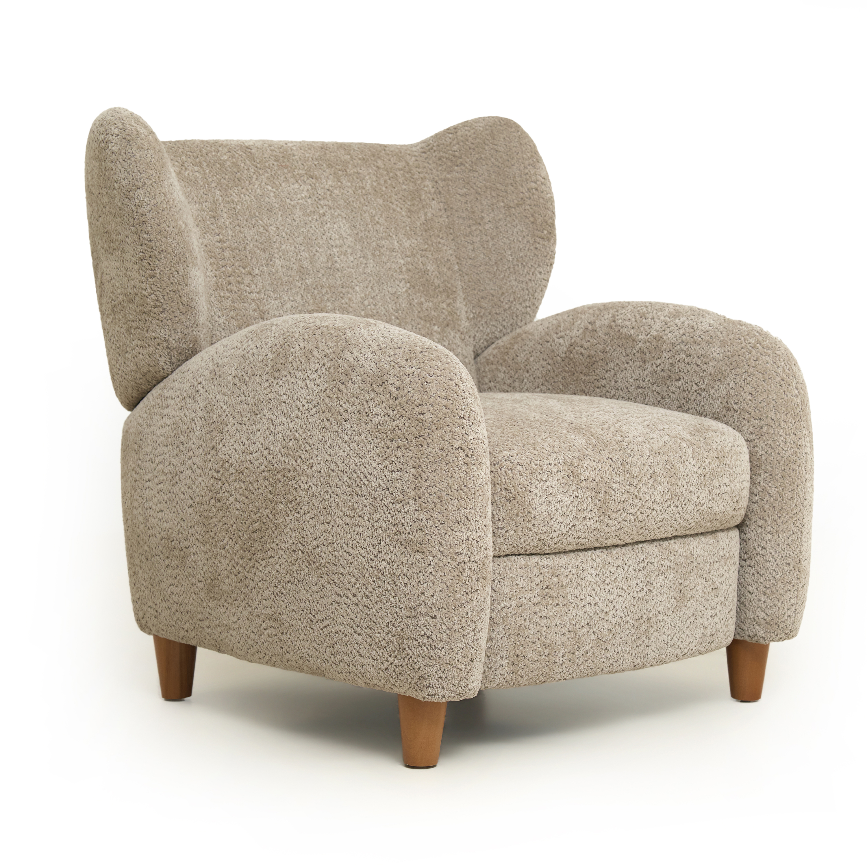 Nordic Chair ,chenille Fabric Multifunctional Chair, Decorative Sofa, Curved Backrest,  Living Room  Study  Leisure Room ,Camel, — foto 2