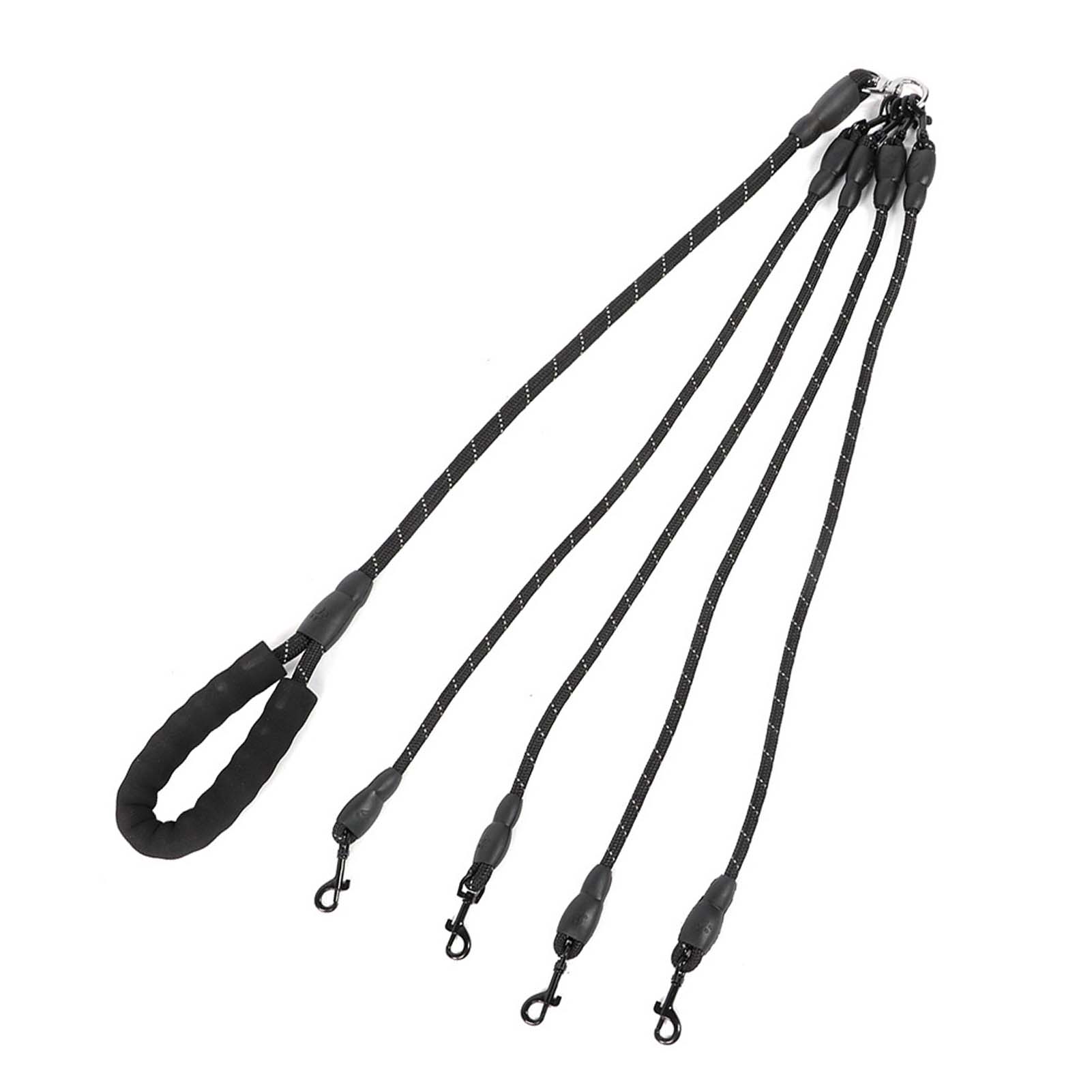 Pet Dog Wear Resistant 4-Ways Traction Rope Accessory For Outdoor Walkingblack 4 Heads 3