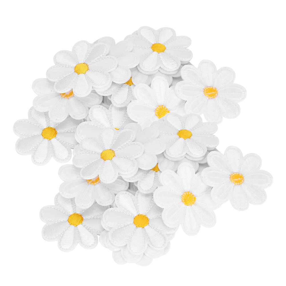 Autocollants en tissu brodé à motif marguerite, patchs en fer – Image 5