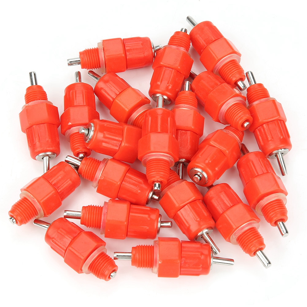 20pcs Automatic Water Nipple Drinkers Screw In Type Chicken Duck Livestock Drinking Feeder
