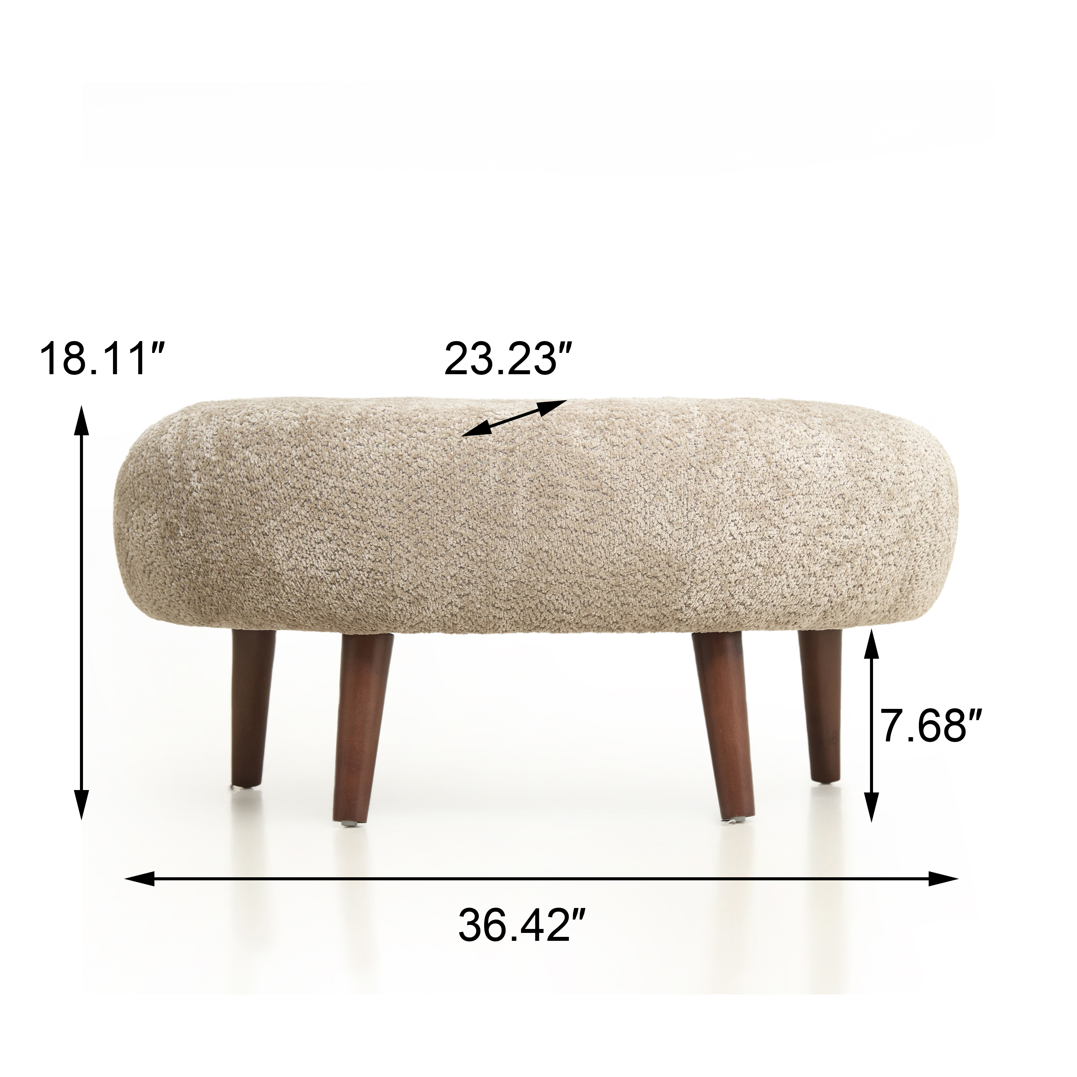 Nordic Style Lazy-Style Clubchair  36 Inches Chenille Fabric Bucket Chair  Decorative Chair  Soft Cushion With Pillow  With Ottoman  For Living Room  Study And Relaxation Room  Camel — foto 4