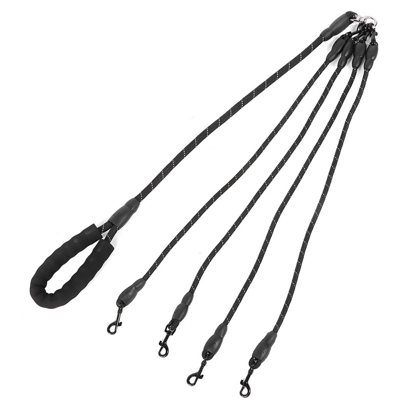 Pet Dog Wear Resistant 4-Ways Traction Rope Accessory For Outdoor Walkingblack 4 Heads 2