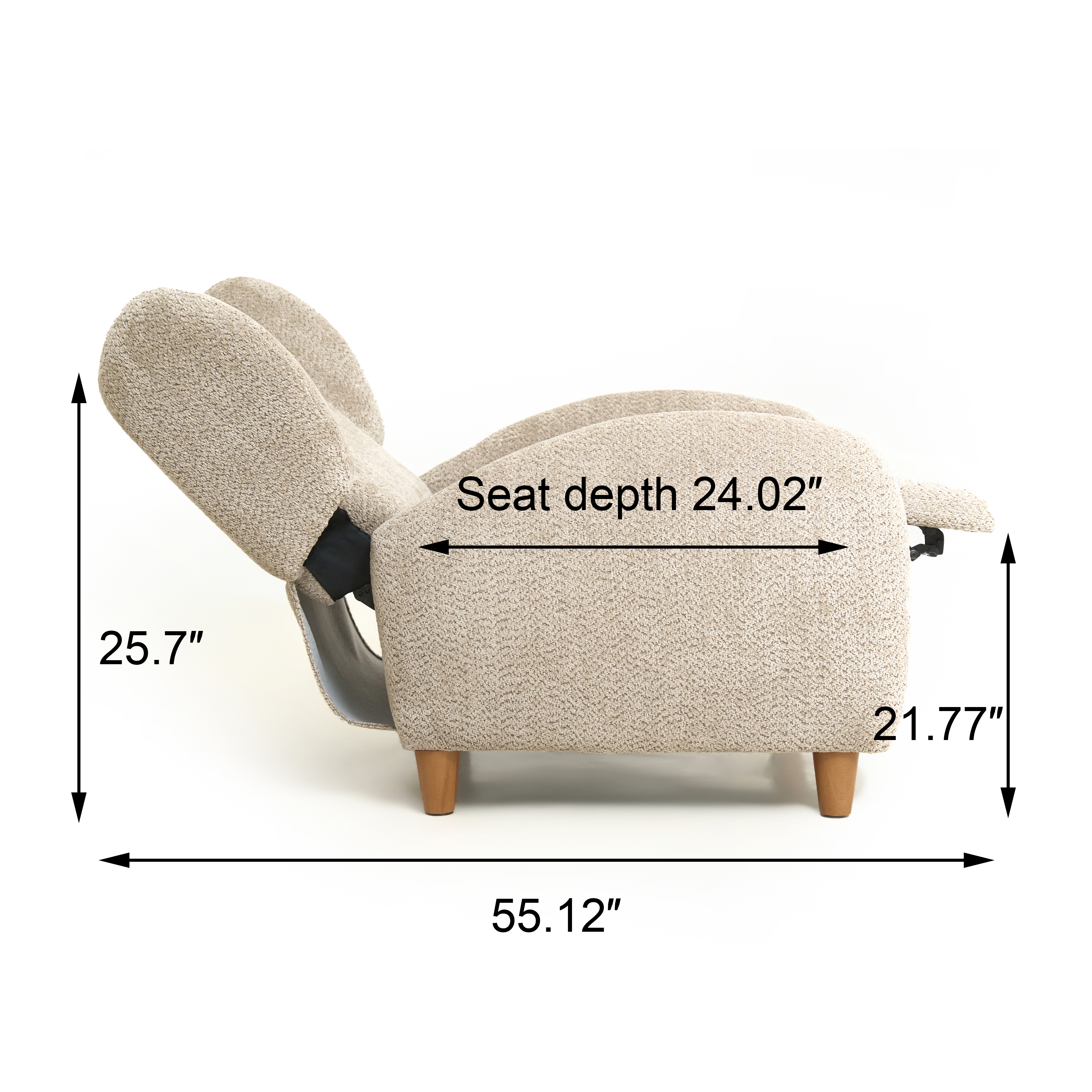 Nordic Chair ,chenille Fabric Multifunctional Chair, Decorative Sofa, Curved Backrest,  Living Room  Study  Leisure Room ,Camel, — foto 5