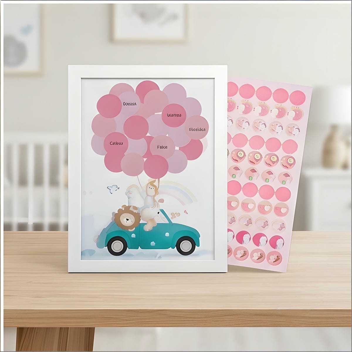 Balloon Sticker Set With A4 Picture Frame - Decorations For Parties, Celebrations, Or Photo Displays - Party Accessory Set