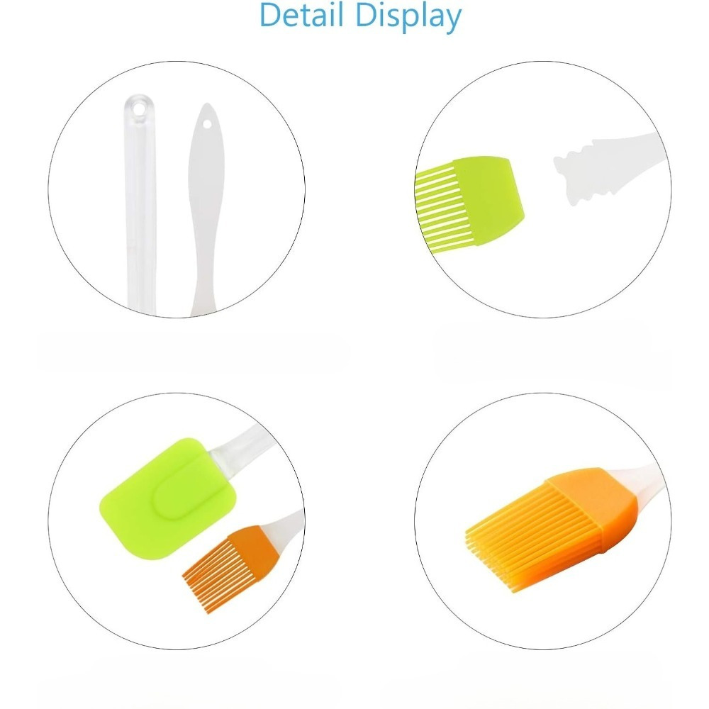 Silicone Brush & Spatula Set, 8-Piece Assorted Kitchen Accessories In 4 Colors (2 Of Each), Heat-Resistant Baking Brushes & Spatulas For Cooking & Baking, Nonstick Kitchen Tools & Party Decorations — foto 4