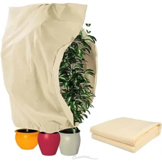 Light Yellow Plant Winter Protection 180 × 120 Cm Frost Protection Bag Winter Plant Protection Breathable Frost Protection Bag Reusable Winter Protection Cover