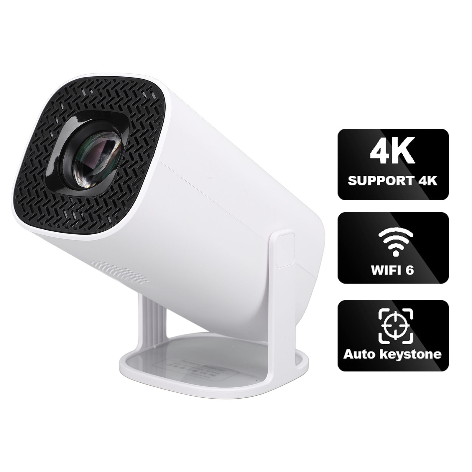 P30 Small Projector 1080P FHP 4K For Android 11 Wi Fi6 BT5.4 180 Degree Rotation For Mobile Phone TV Stick Laptop US Plug 100-240V