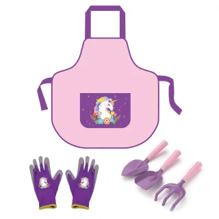 Unicorn Gardening Tool Set With Apron, 4-Piece Set, Gloves & Shovels, Magical Gardening Accessories For Party Decor, Theme Parties, Garden Parties, Planting Flowers, And Potting He