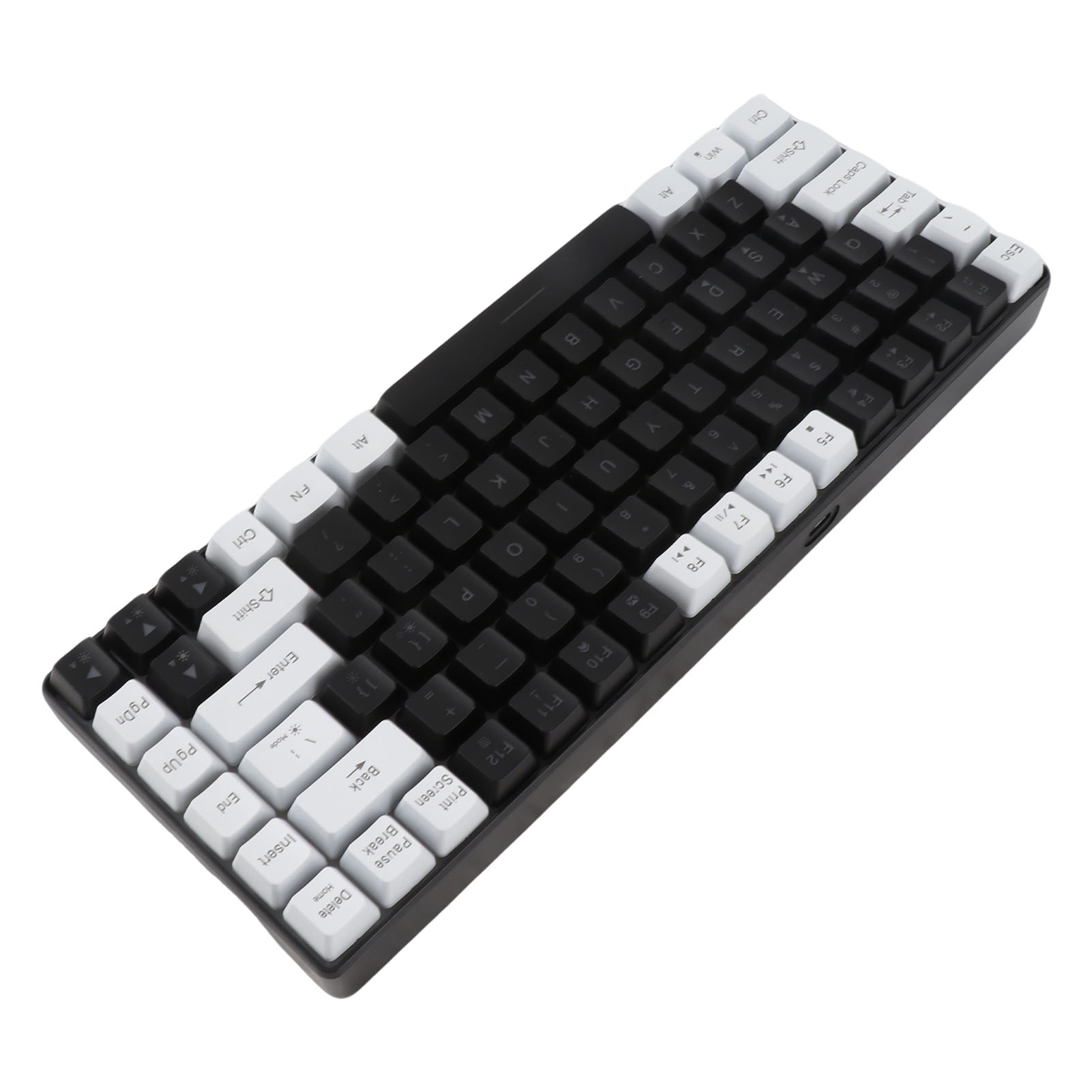 Gaming Keyboard Type C 84 Keys RGB Backlit Ergonomically Curved Quiet Wired Keyboard For Family Editing 5