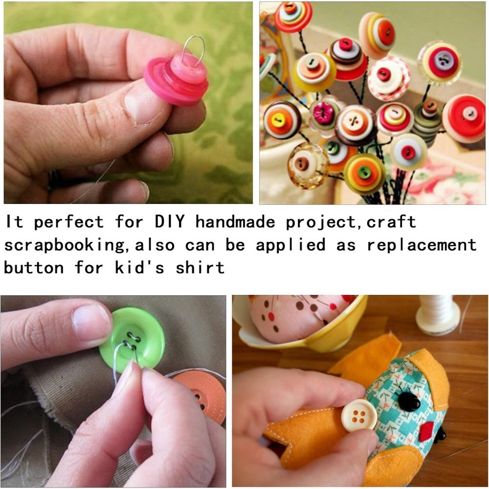 Assorted Buttons, 600-Piece Set: Multicolored Resin Buttons In Various Sizes For DIY Crafts And Party Supplies — foto 3