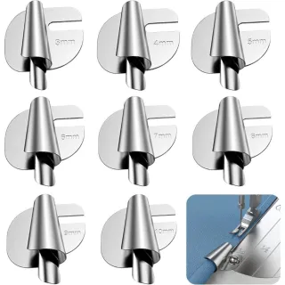 8-piece Stainless Steel Edge-presser Foot Set, Consisting Of 9 Sizes (3 Mm–10 Mm) Sewing Machine Presser Foot Set, Suitable For All Types Of Sewing Machines