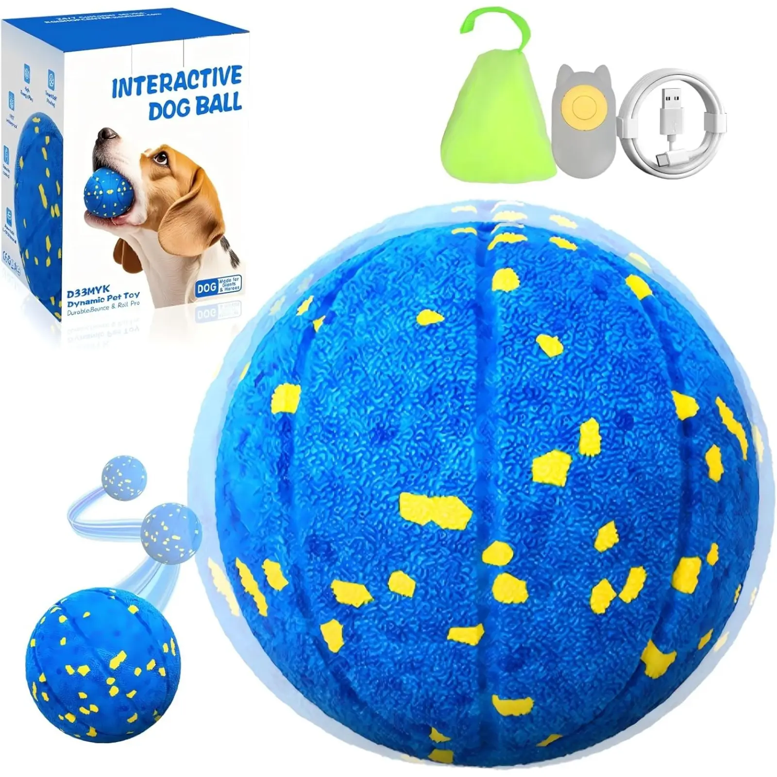 Blue Dog Toy Ball, Durable Pet Accessory
