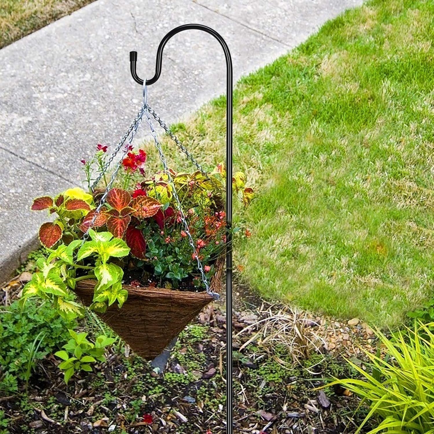 Pack Of 2 Garden Shepherd's Hooks, Metal Garden Stake Hooks, Lantern Holders, Iron Lantern Poles, Lanterns, Garden Stakes, Shepherd's Hooks For Solar Lights, Flower Balls, Birdhouses, Weddings — foto 3