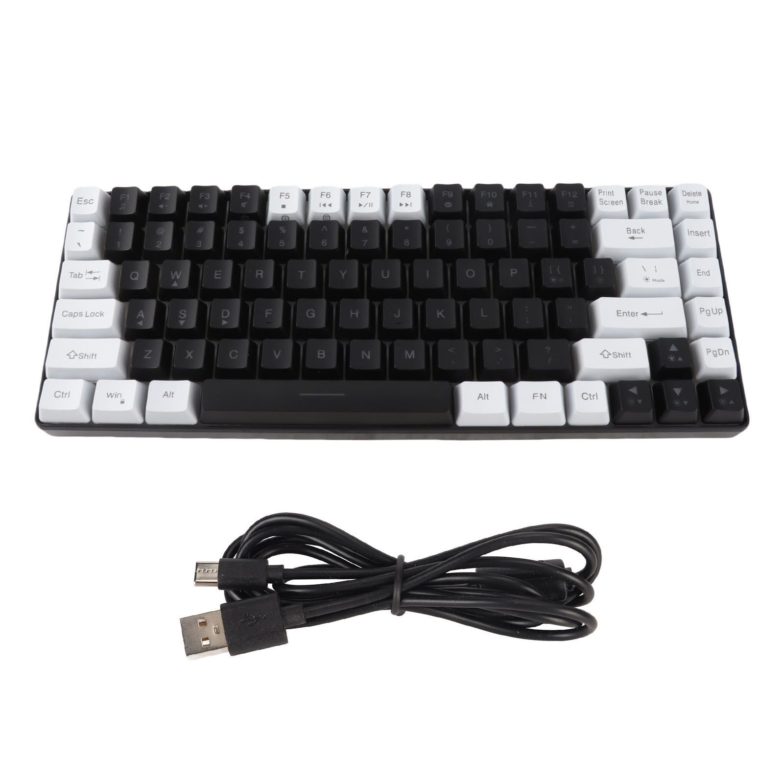 Gaming Keyboard Type C 84 Keys RGB Backlit Ergonomically Curved Quiet Wired Keyboard For Family Editing 6
