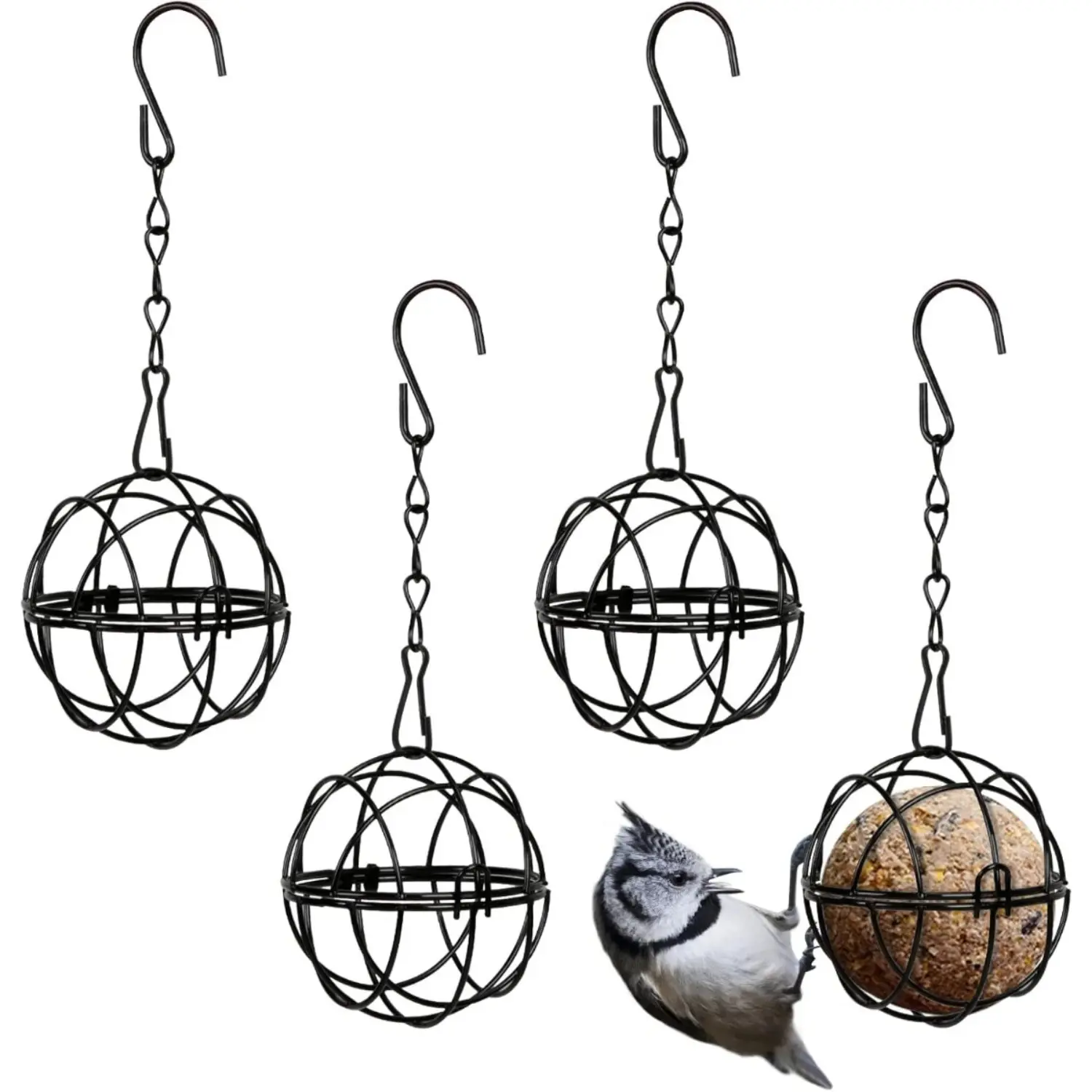 Set Of 4 Titmouse Suet Holder Bird