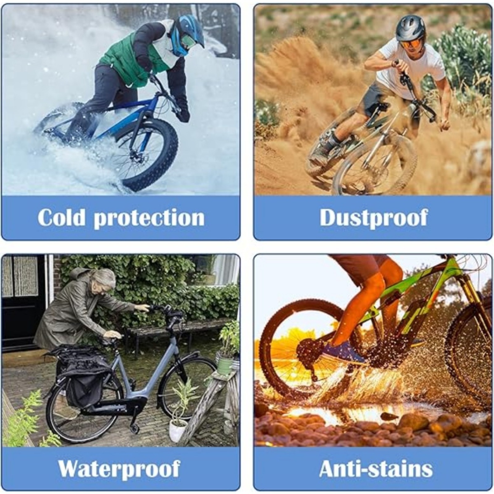 E-Bike Battery Protective Cover, 28–40 Cm Frame Circumference; E-Bike Battery Protective Cover For Range, Universal Fit; Bike Cover For Integrated E-Bike Accessories — foto 4