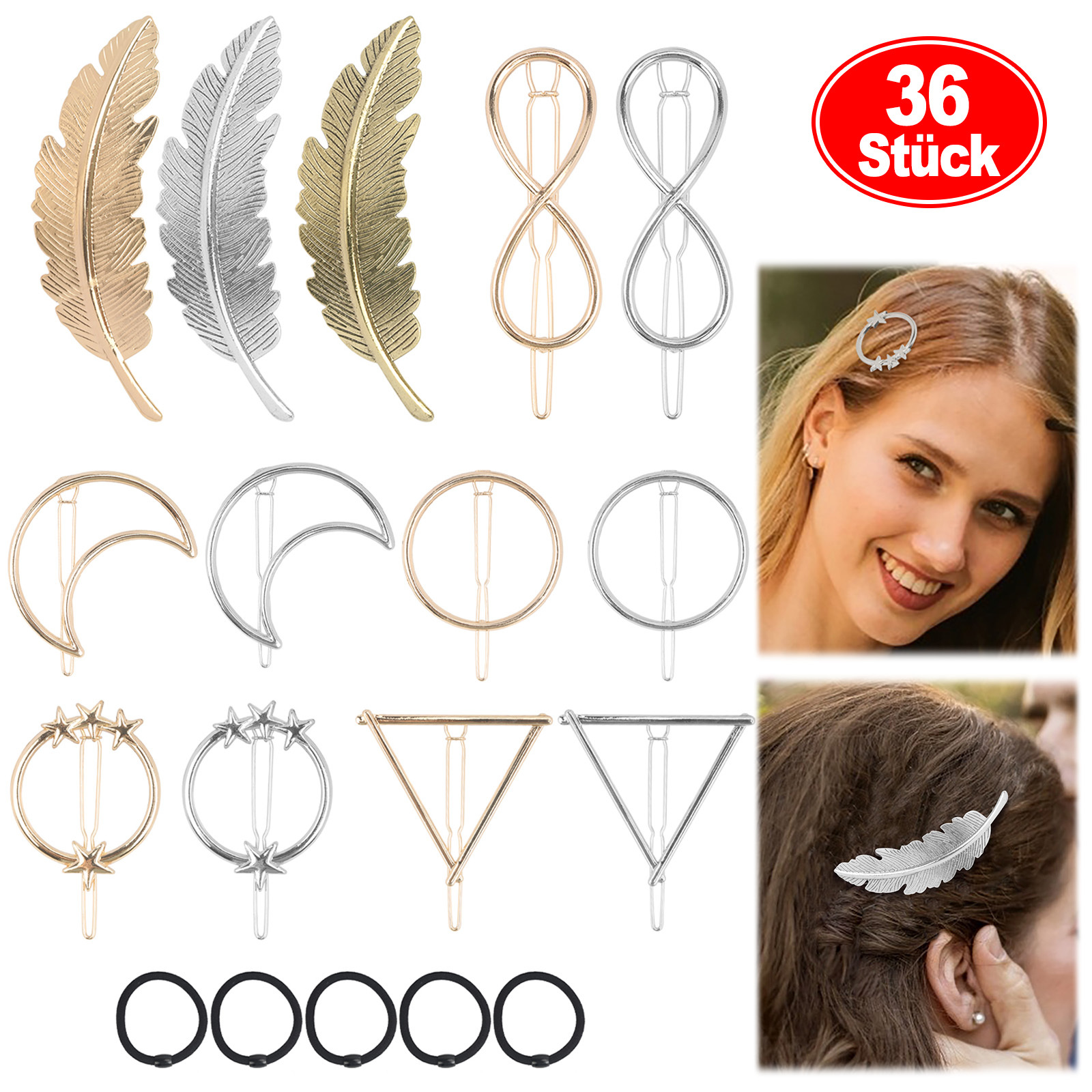 Set Of 13 Retro Hair Clips—Vintage Accessories For Women And Girls—Party Accessory Set