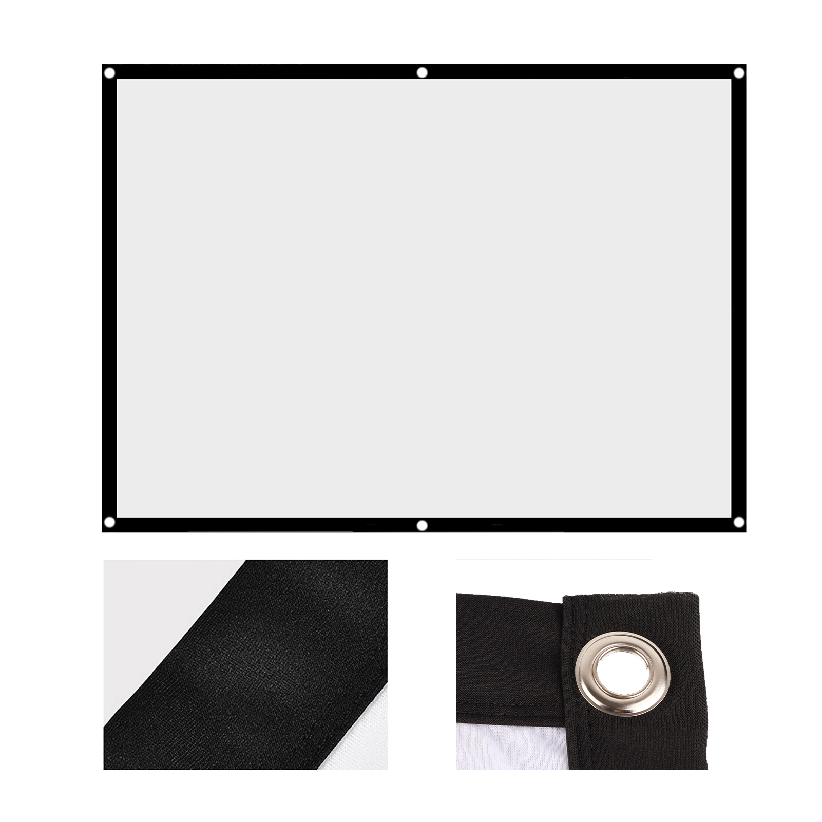 1pc Portable Foldable NOn Crease White Projector Curtain Projection Screen 4: 3 (100inch)