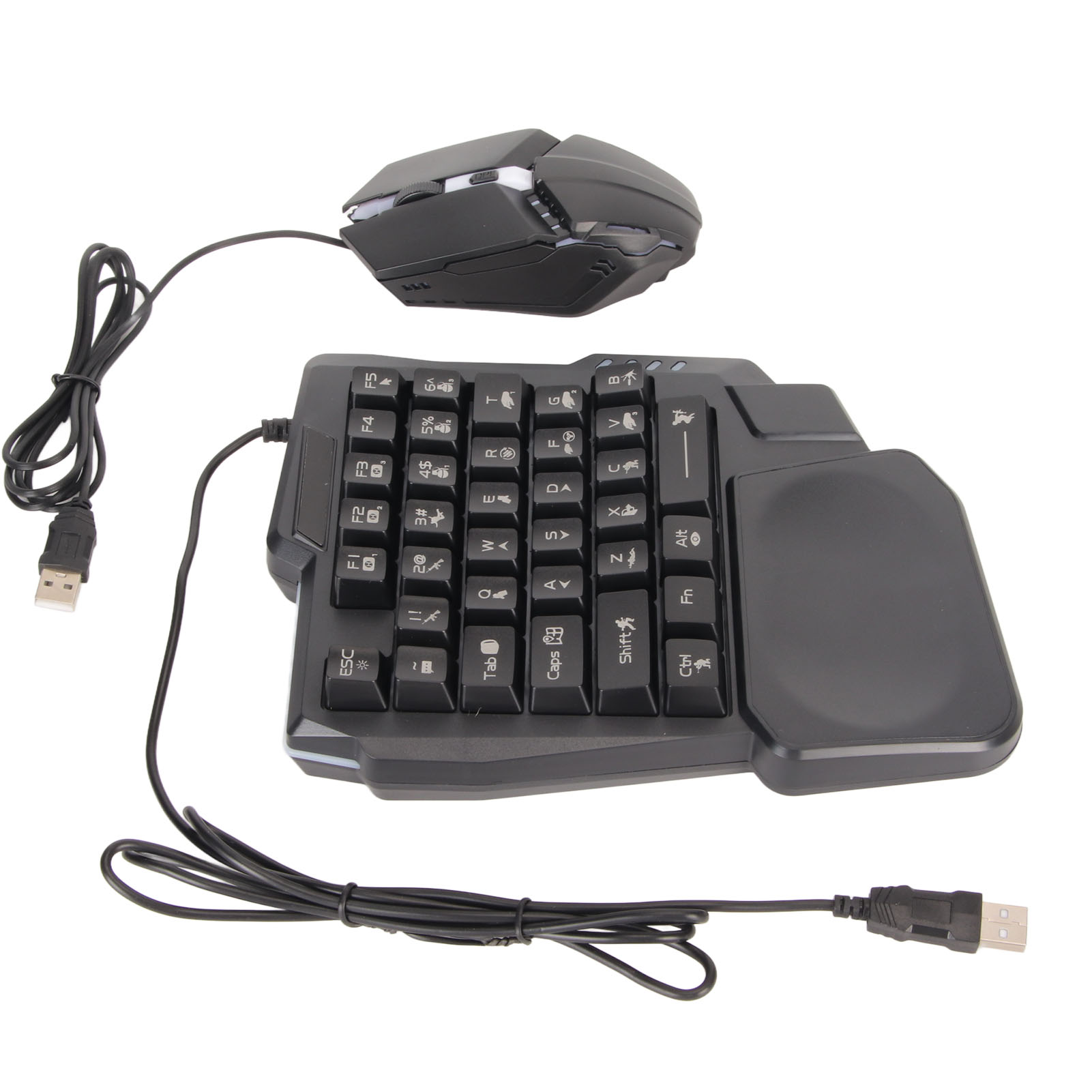 Half Hand Gaming Keyboard And Mouse Combo Wired Gaming Mouse Converter For Android For Harmony For IOS 10.0‑13.3 4