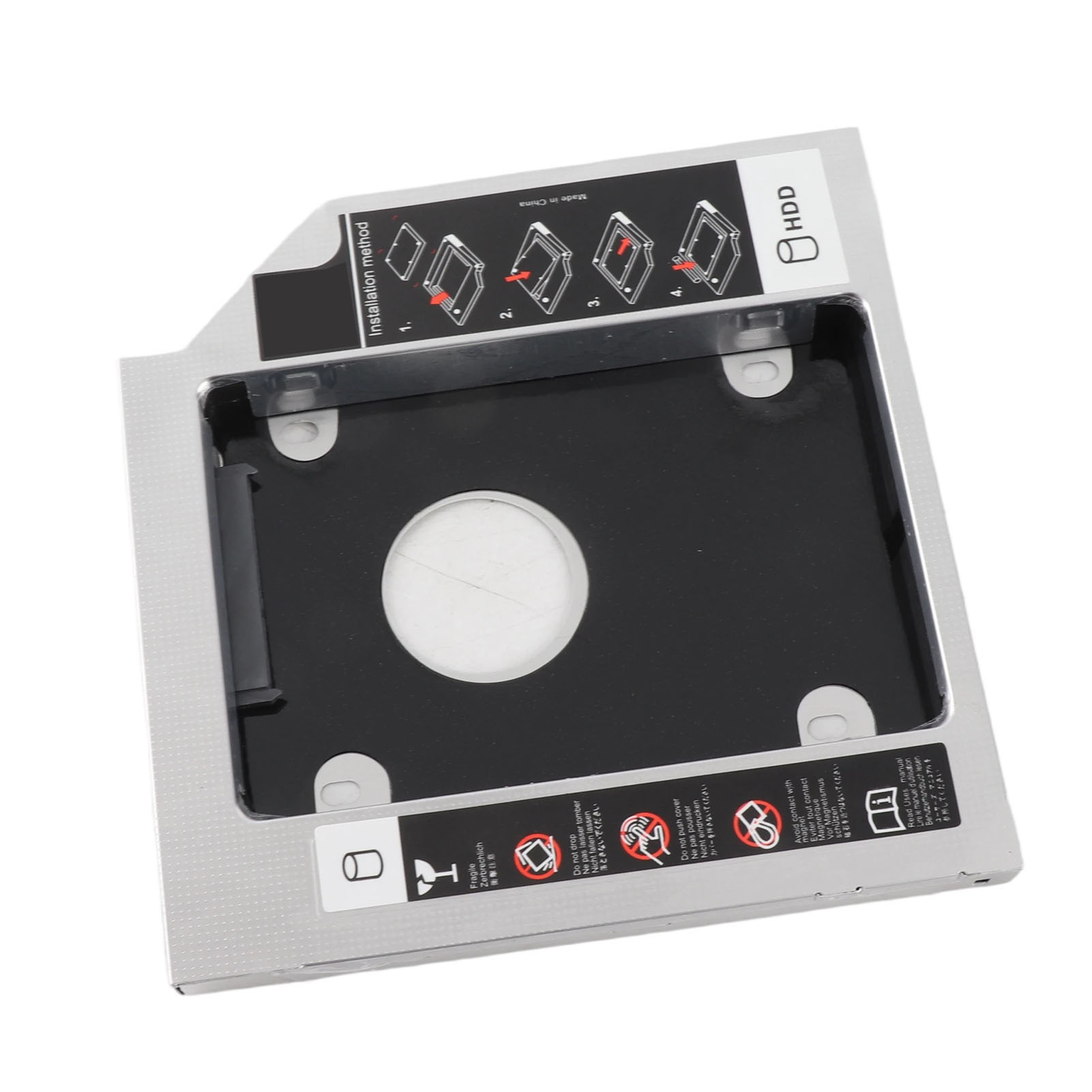 12.7mm Aluminum SATA HDD SSD Enclosure Hard Disk Drive Bay Caddy Optical DVD Adapter For Laptop