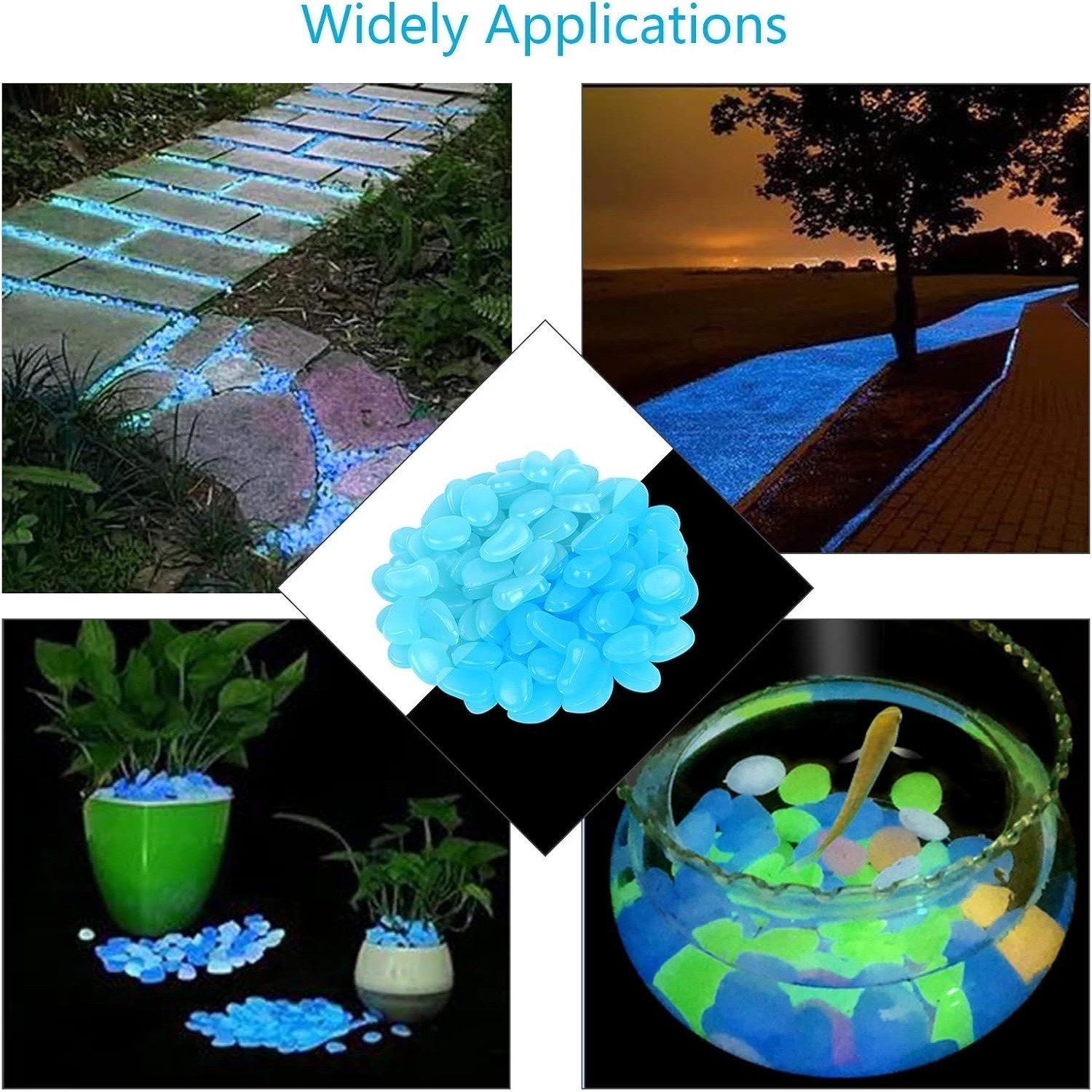 Glow Stones – 2 Glowing Blue Pebbles For Decorative Use In Summer-season Planters — foto 3