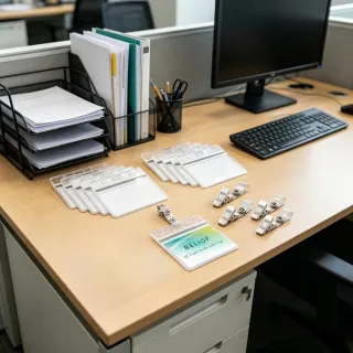 100-Piece Metal Label Clip And Card Holder Set, 100 X 86 Mm Standard Size For ID Cards, Employee Badges, And Access Cards – Ideal For The Office, Conferences, Events, And Training 