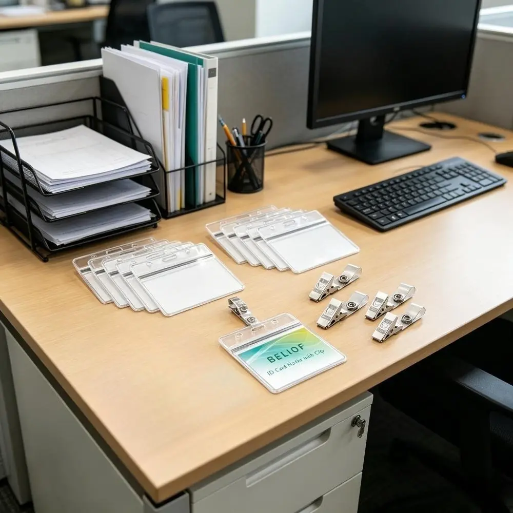 100-Piece Metal Label Clip And Card Holder