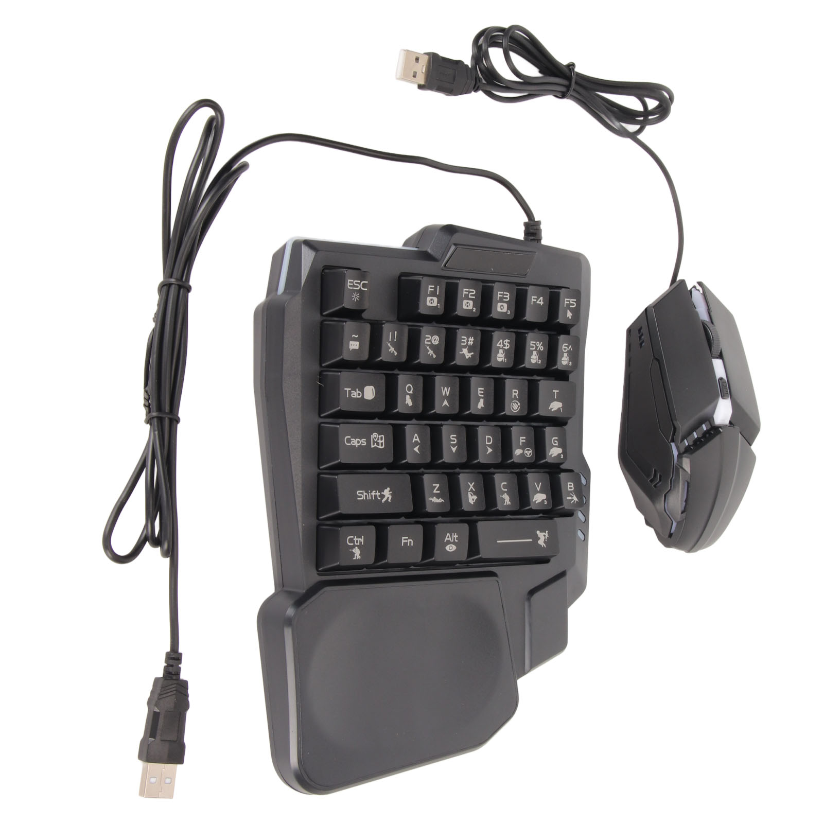 Half Hand Gaming Keyboard And Mouse Combo Wired Gaming Mouse Converter For Android For Harmony For IOS 10.0‑13.3 3
