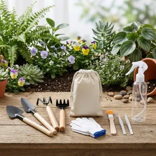 11-piece Mini Gardening Tool Set, Including Tweezers, A Spray Bottle, And A Planting Trowel For Houseplants, Herbs, And Succulents—a Gift Set For Hobby Gardeners