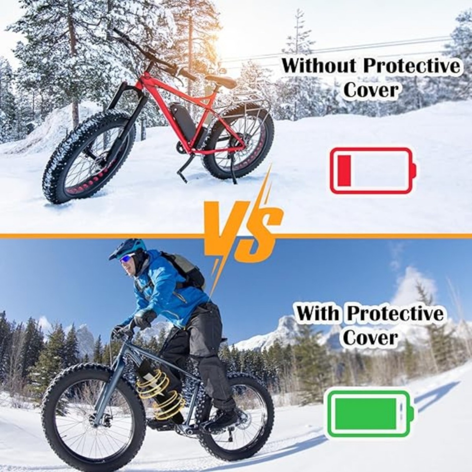 E-Bike Battery Protective Cover, 28–40 Cm Frame Circumference; E-Bike Battery Protective Cover For Range, Universal Fit; Bike Cover For Integrated E-Bike Accessories — foto 2