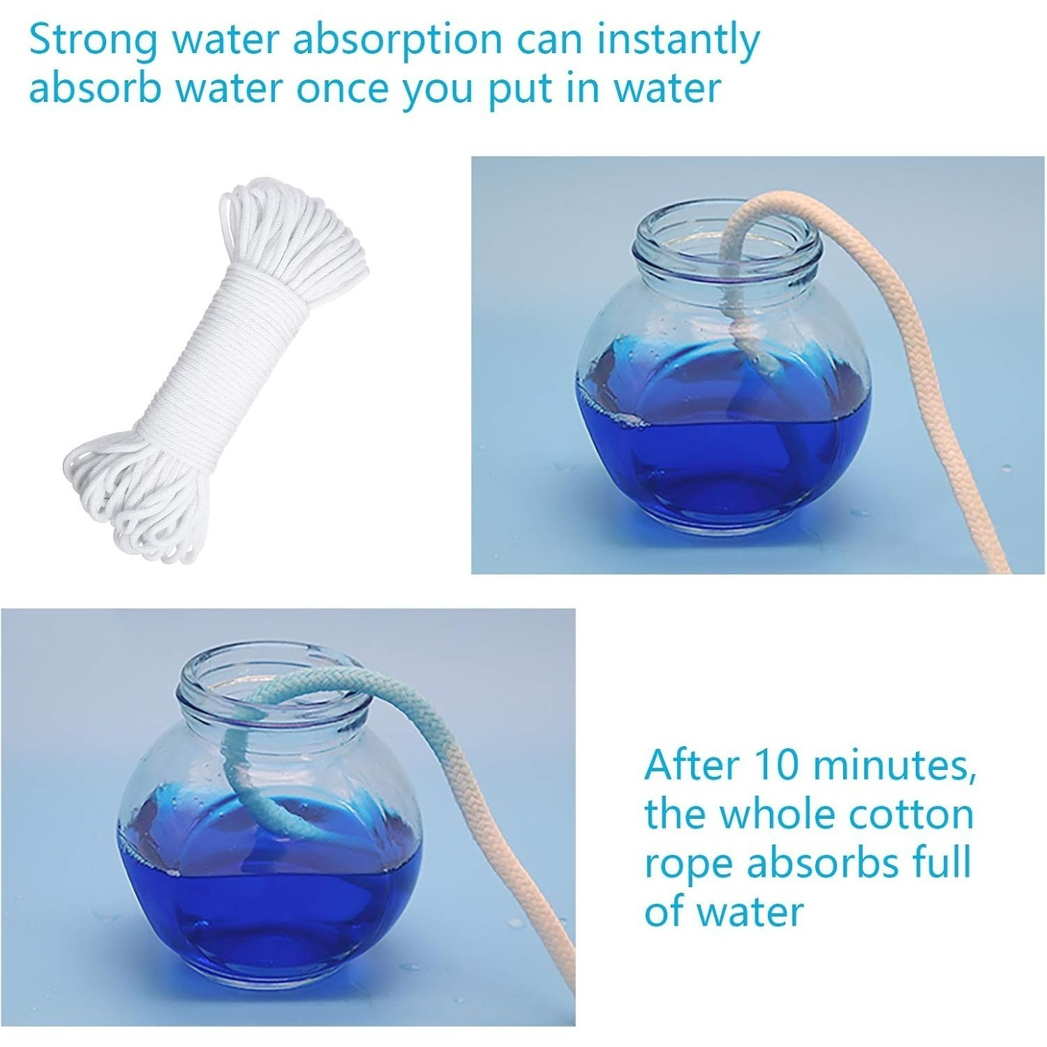Self-Watering Wicking Kit, 50 M Watering Cord + 1 Measuring Tape, Practical Watering Kit For Even Water Distribution In Houseplants—Industrial Fittings — foto 5