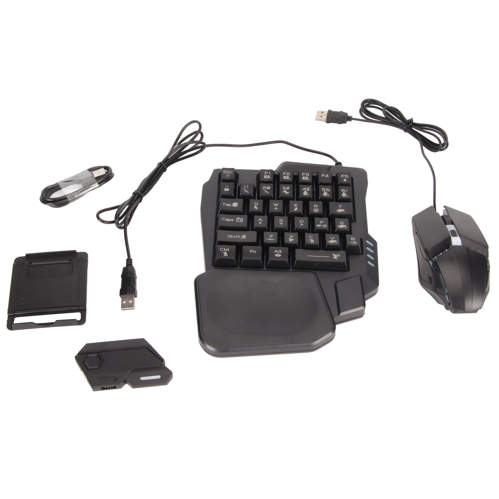 Half Hand Gaming Keyboard And Mouse Combo Wired Gaming Mouse Converter For Android For Harmony For IOS 10.0‑13.3 6