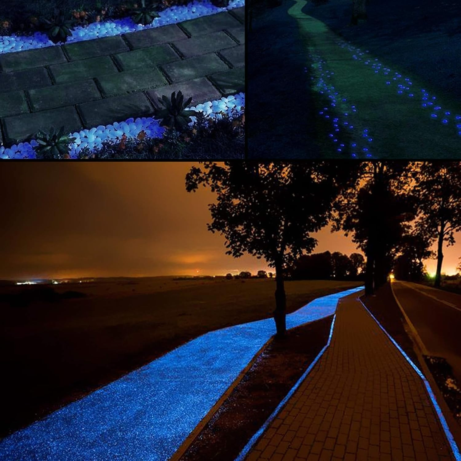 Glow Stones – 2 Glowing Blue Pebbles For Decorative Use In Summer-season Planters — foto 5