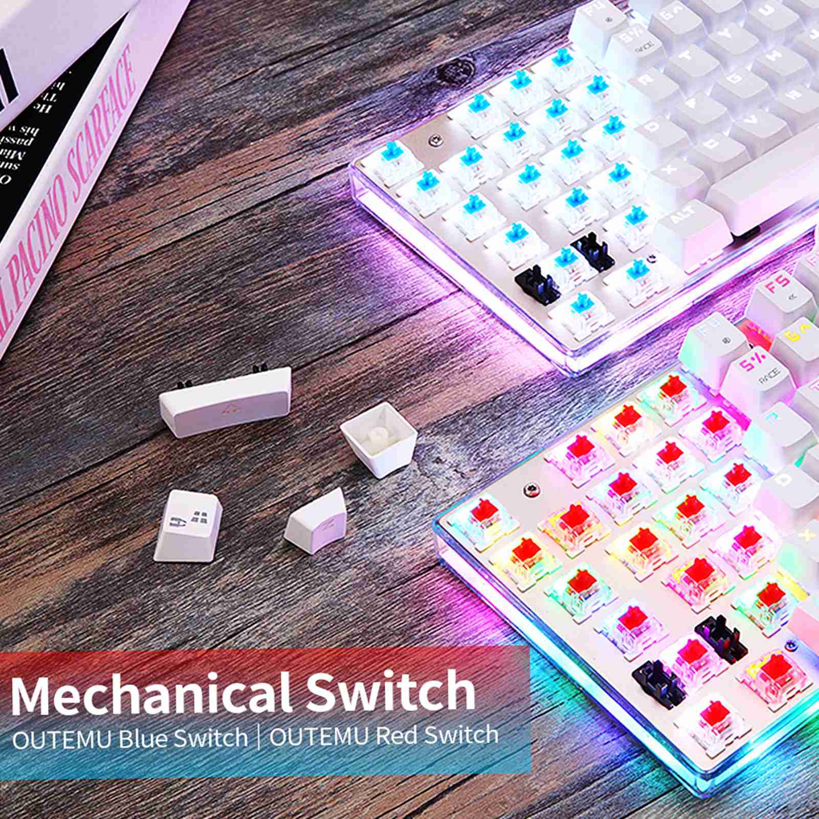 USB Wired Mechanical Keyboard RGB Backlight PC Gaming Keyboard For WIN 2000 4