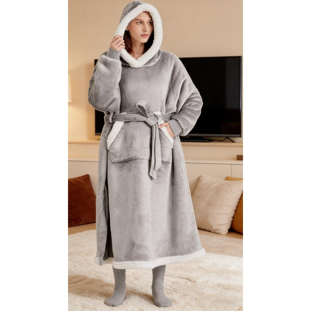 Warm Sweatshirt Blanket, 150 Cm Oversized Fleece Blanket With Sleeves, Cozy TV Blanket For Cozy Winter Evenings Party Accessory Set