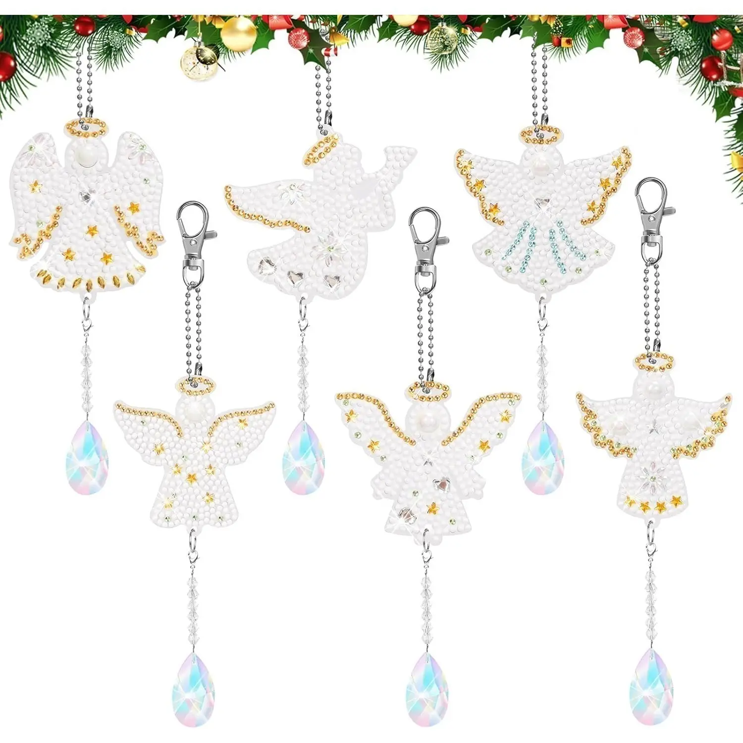 Diamond Painting Set, 5D Guardian Angel Keychain