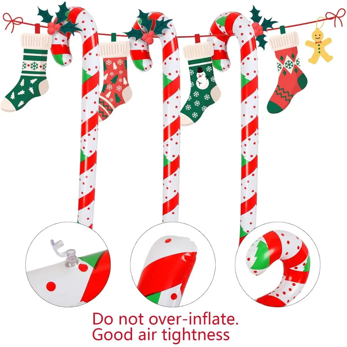 , 90 Cm Inflatable Candy Canes, Christmas