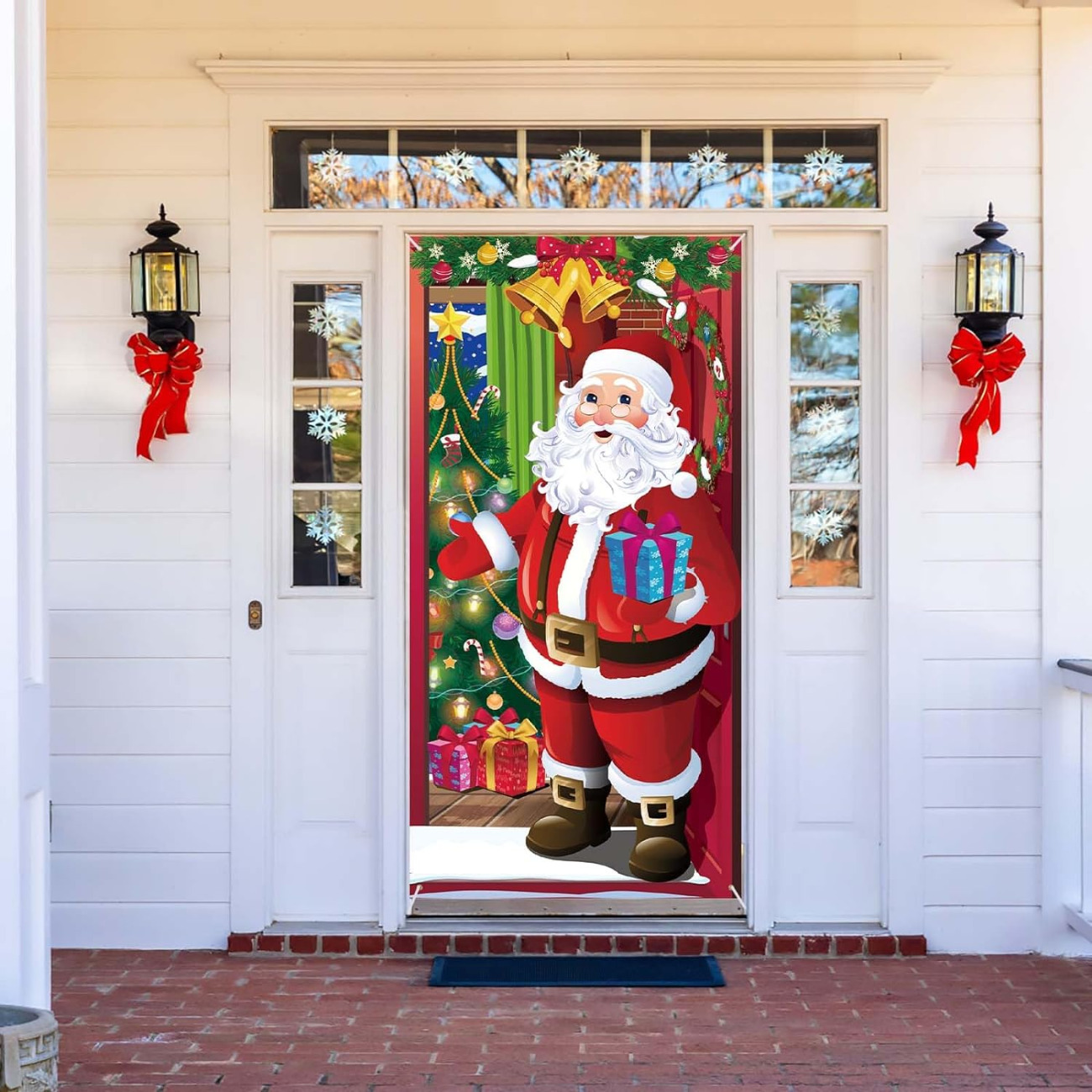 Santa Claus Door Curtain, Red