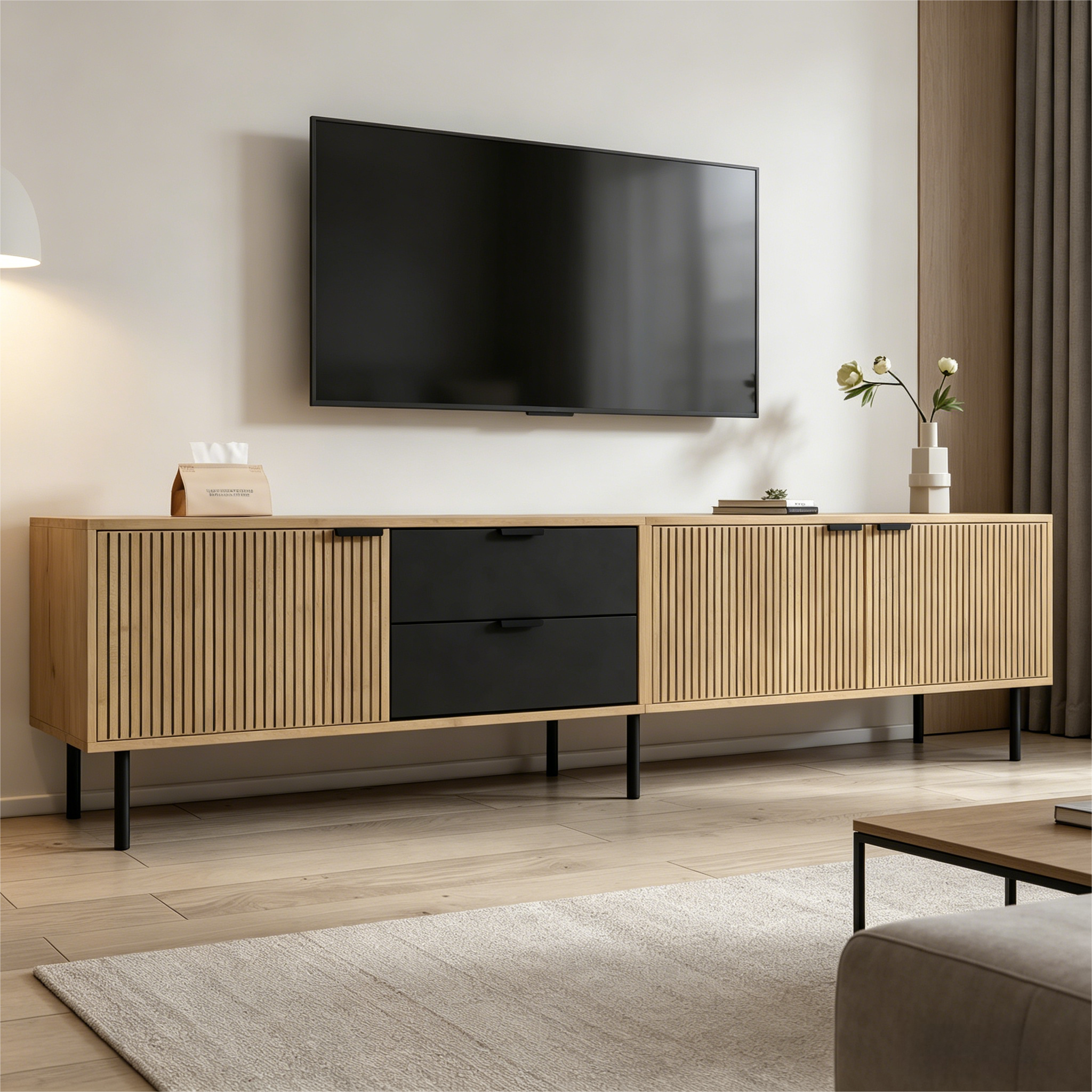Support TV 208 X 40 48 Cm Fabriqué en Chipboard,