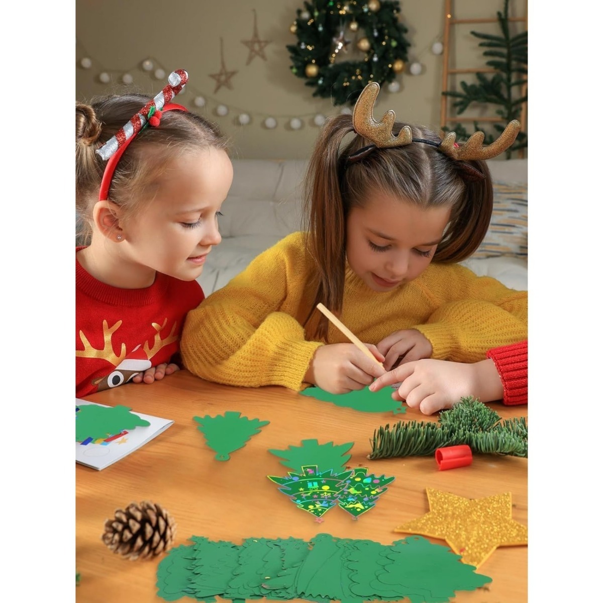 Scratch Art Christmas Ornament Set